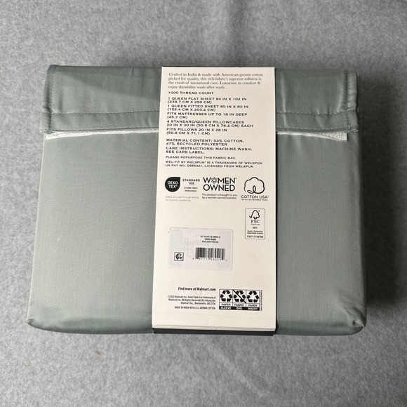 Hotel Style Queen Luxury Sheet Set 1000 Thread Count Made with U.S. Grown Cotton - Picture 3 of 3